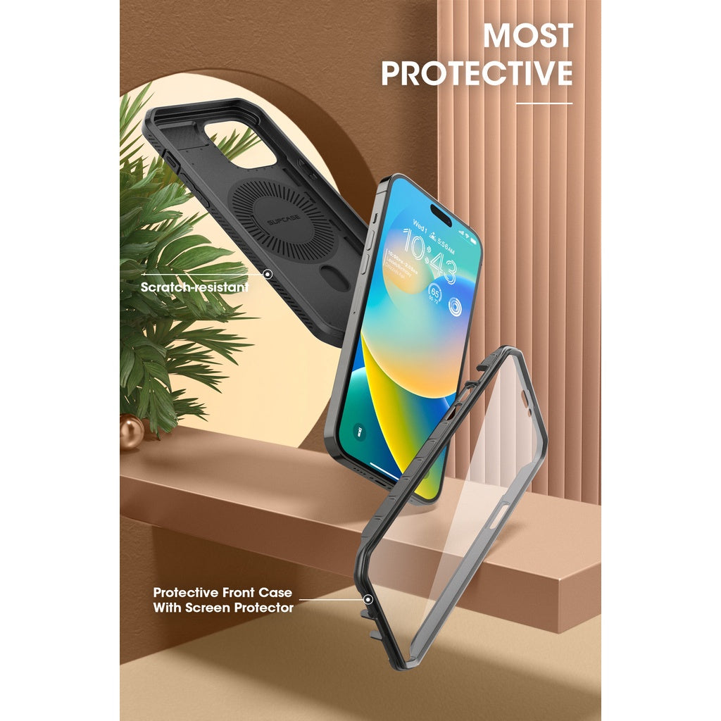 SUPCASE Unicorn Beetle Pro Mag Case untuk iPhone 14 Pro / Max / Plus MagSafe Lasak Pelindung Skrin Terbina Dalam Kickstand