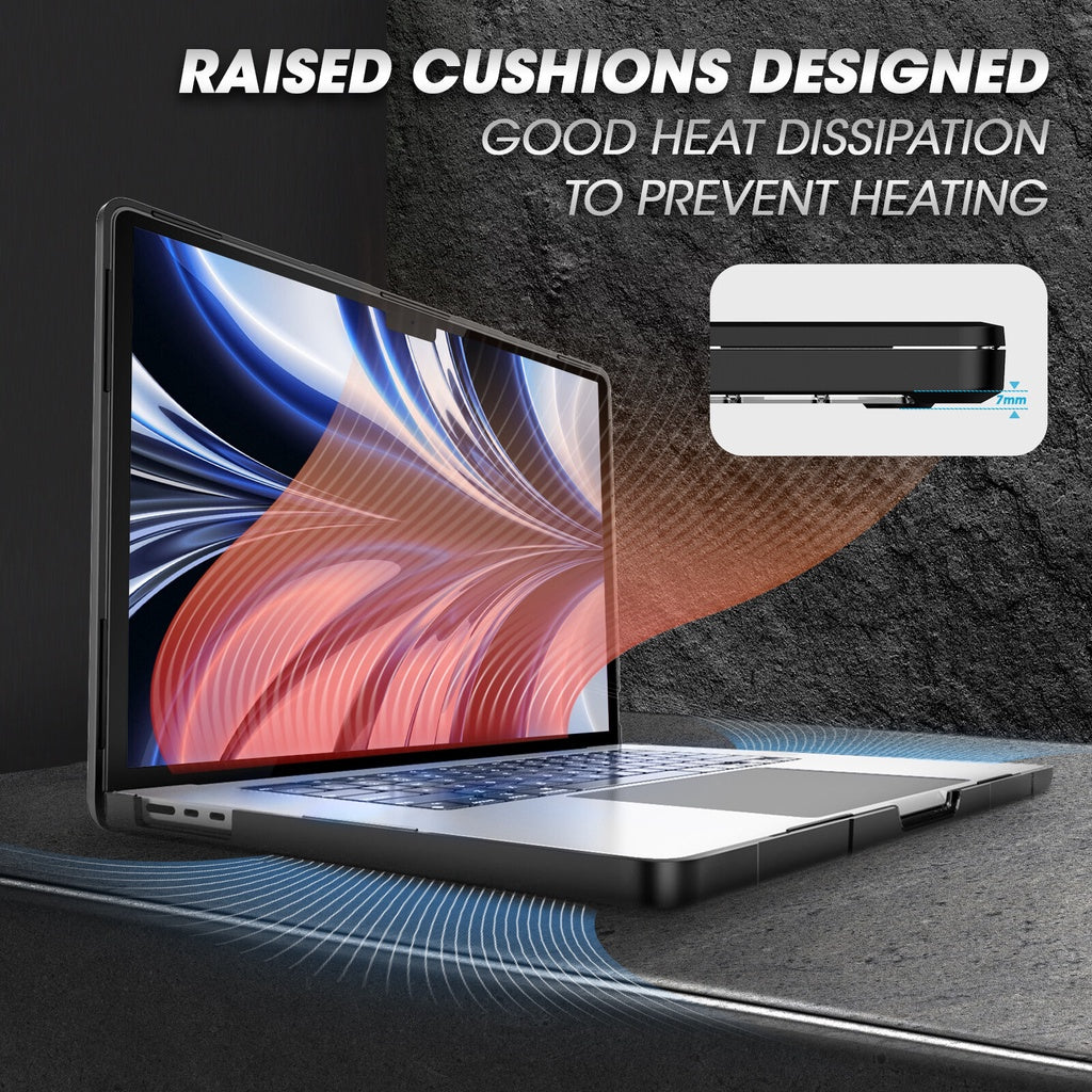 SUPCASE Sarung Unicorn Beetle untuk MacBook Air 13.6 Inci (2022) A2681 M2 Cip Dwi Lapisan Penutup Pelindung Cangkang Keras