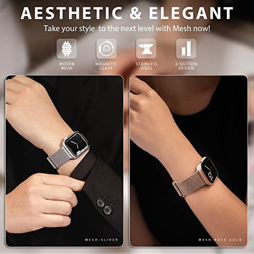 Jalur Gelung Jam Tangan Keluli Tahan Karat SwitchEasy Mesh untuk Siri Jam Tangan Apple Ultra 49mm & 45mm 44mm / SE / 8 /7 /6 /5 /4 /3 /2