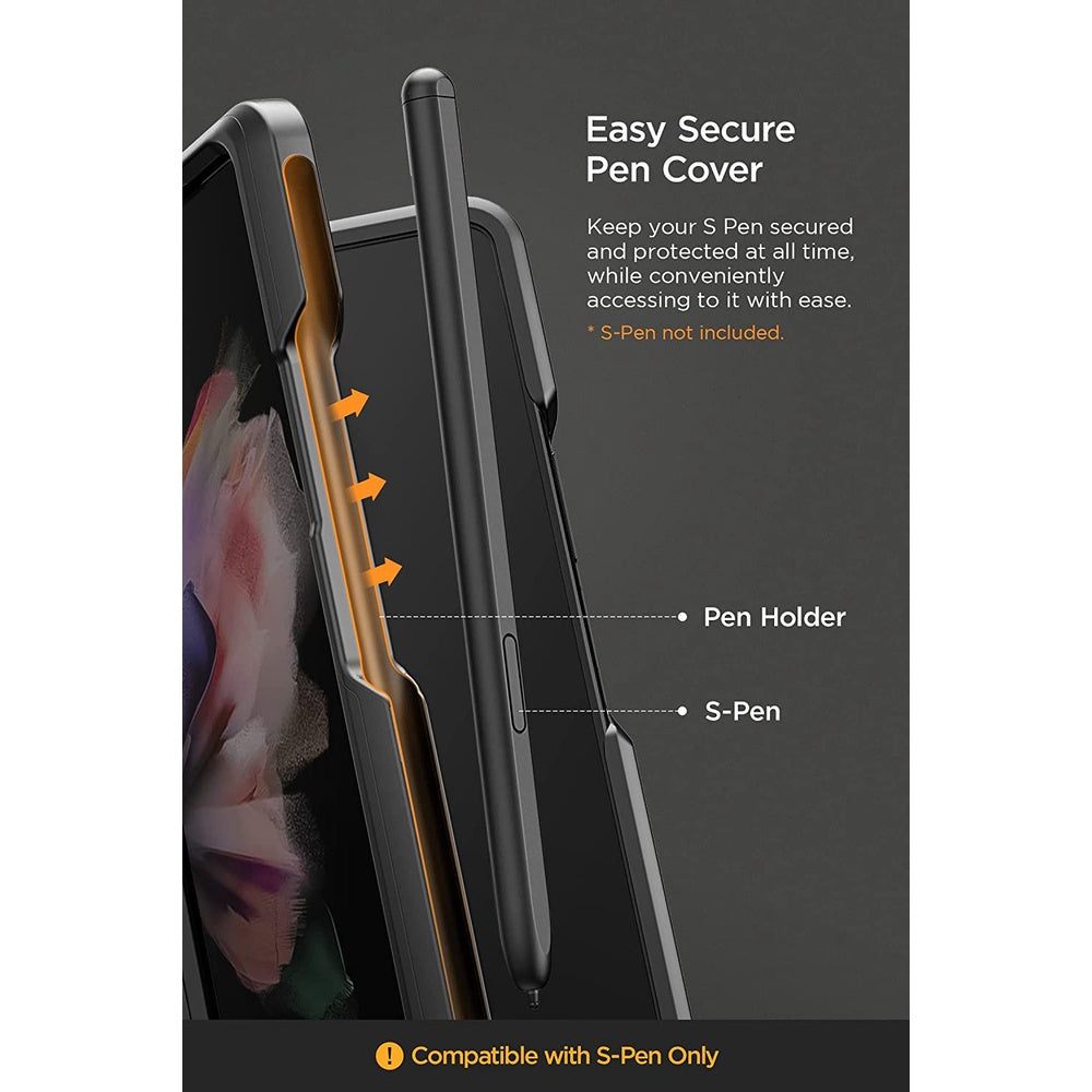 VRS Design Quick Stand Modern Pro for Galaxy Z Fold 4 5G (2022), Modern Neat Style Case with S Pen Holder