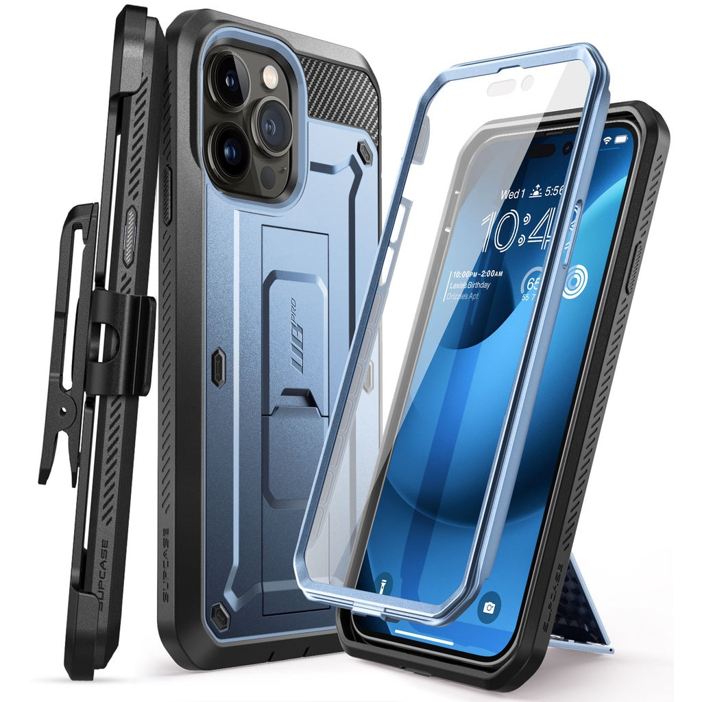 SUPCASE Unicorn Beetle Pro Case untuk iPhone 14/Pro/Plus/Pro Max Pelindung Skrin Terbina Dalam & Kickstand & Belt-Clip Lasak
