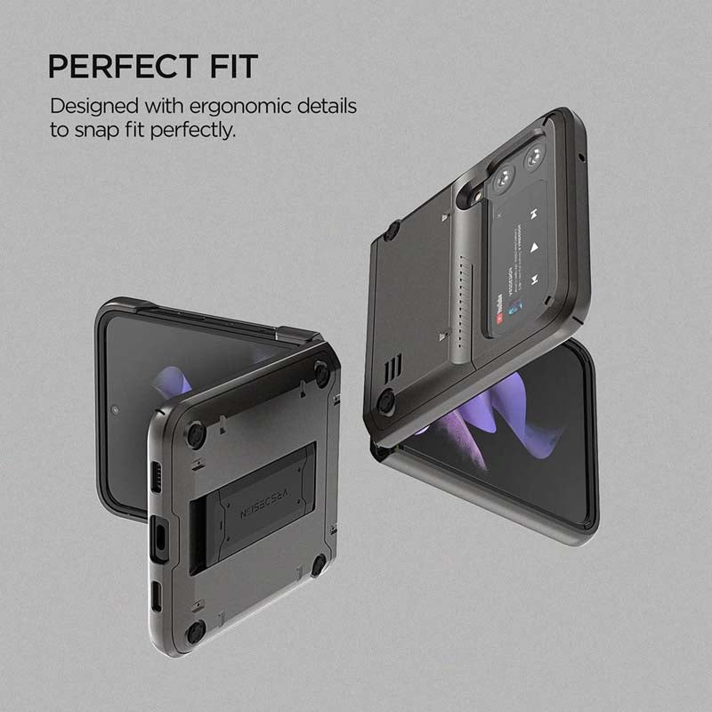 VRS Design QuickStand Active for Galaxy Z Flip 3, Sturdy Kickstand Case Compatible with Galaxy Z Flip 3 (2021)