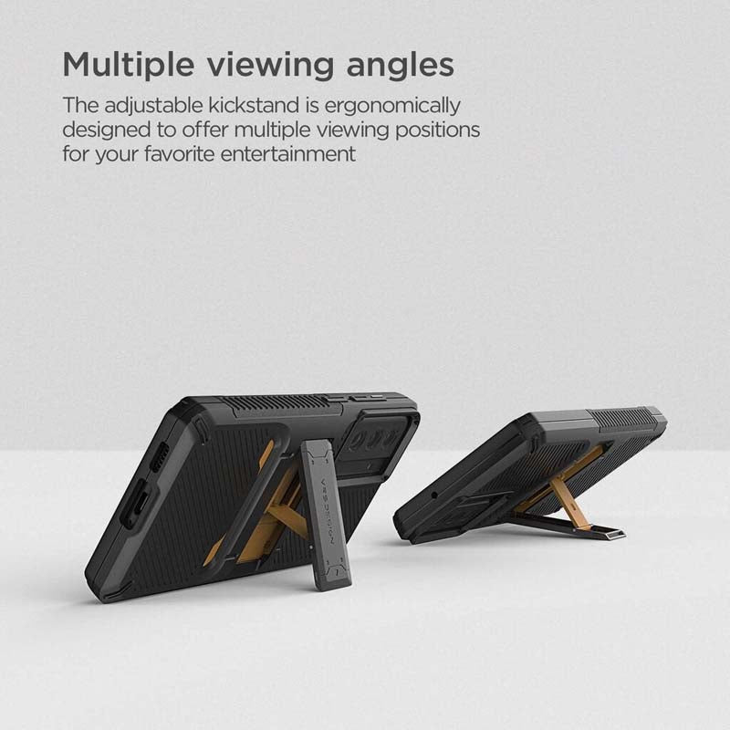 VRS DESIGN QuickStand Pro untuk Galaxy S21 FE 5G, Sarung Stand Tendangan Berbilang Sudut