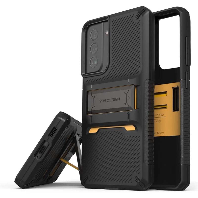 VRS DESIGN QuickStand Pro untuk Galaxy S21 FE 5G, Sarung Stand Tendangan Berbilang Sudut
