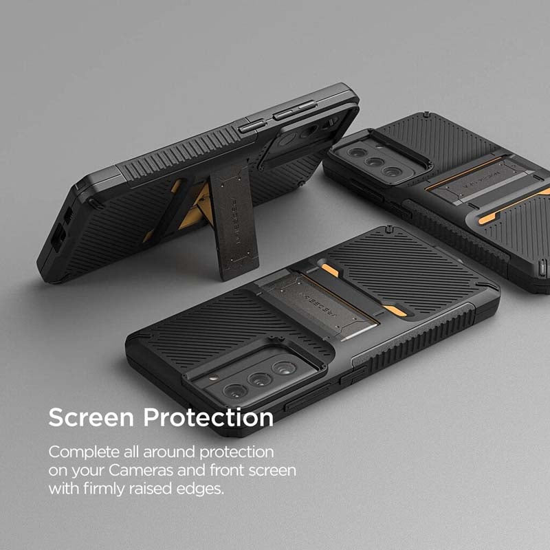 VRS DESIGN QuickStand Pro untuk Galaxy S21 FE 5G, Sarung Stand Tendangan Berbilang Sudut