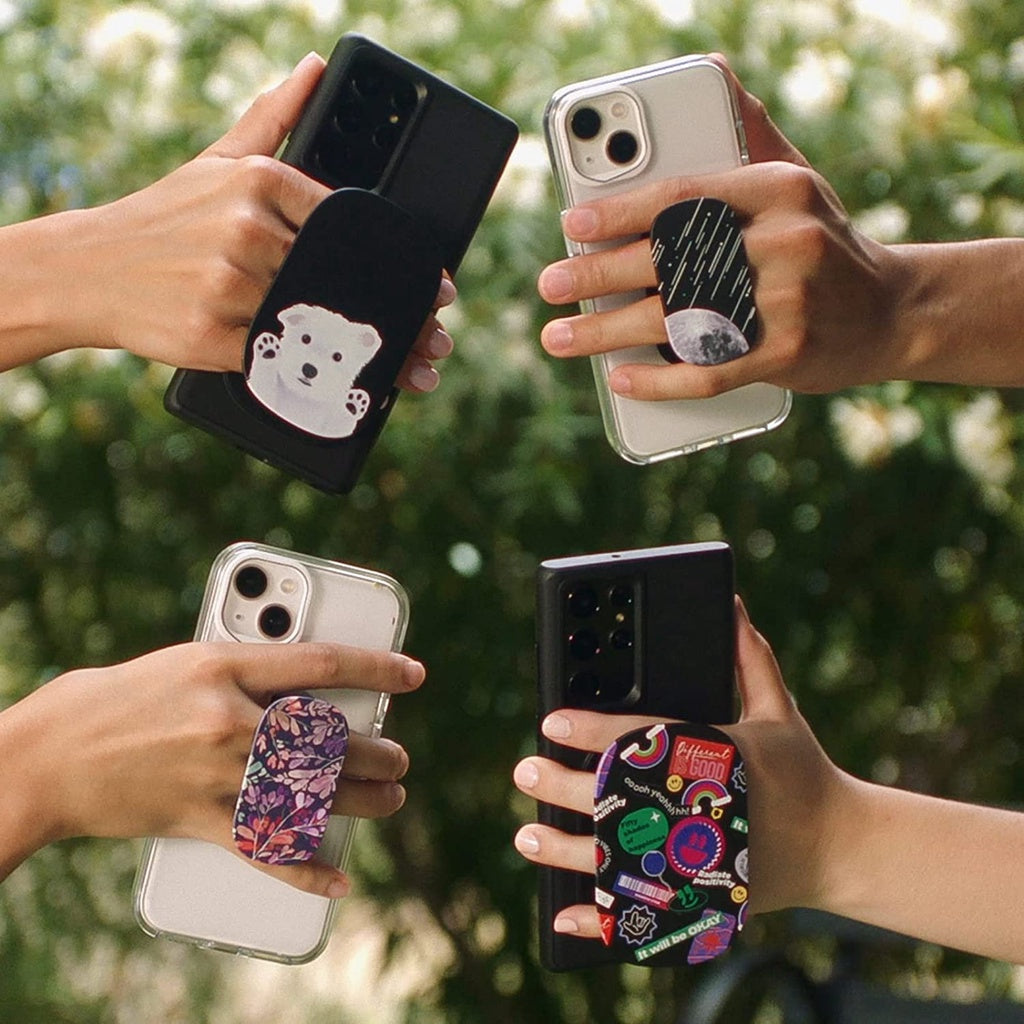 RhinoShield GRIPMAX / GRIPMINI (Pelekat) Cengkaman dan Pendirian untuk iPhone dan Sarung Aksesori Telefon Pintar Hitam