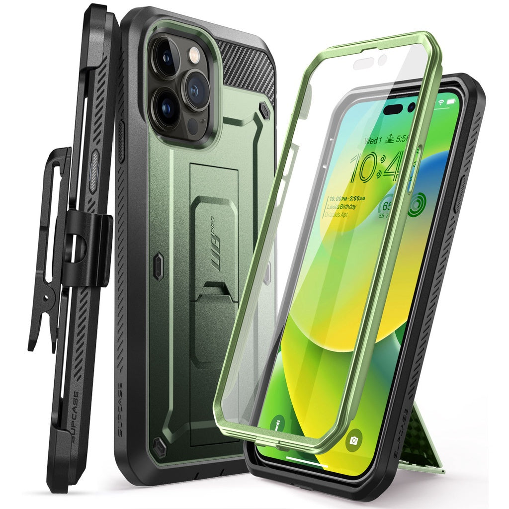 SUPCASE Unicorn Beetle Pro Case untuk iPhone 14/Pro/Plus/Pro Max Pelindung Skrin Terbina Dalam & Kickstand & Belt-Clip Lasak