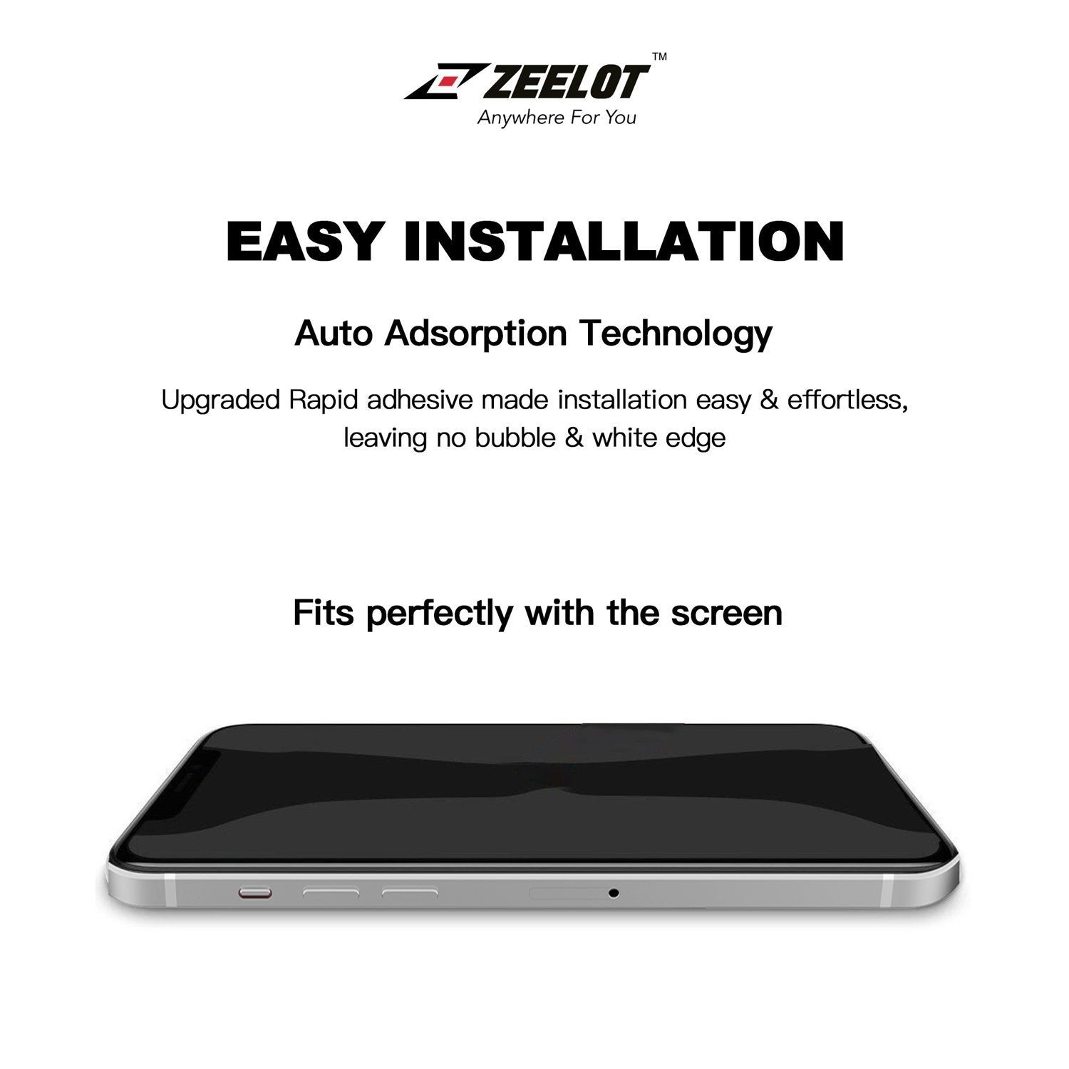 ZEELOT iPhone 12 / Pro / Pro Max / Mini PureGlass Matte Entire View Steel Wire Matte Screen Protector Tempered Glass