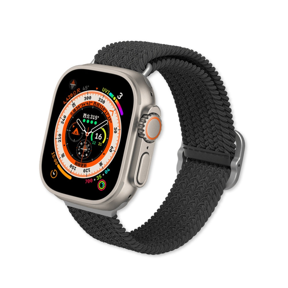 RhinoShield Braided Strap Band Black for Apple Watch Ultra / SE / 8 7 6 49mm & 45mm / 44mm / 42mm & 41mm / 40mm / 38mm