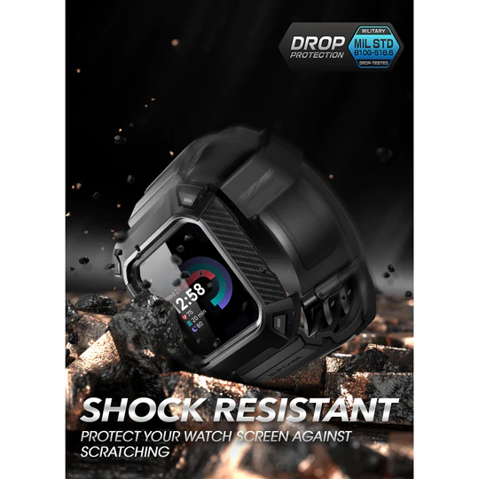 SUPCASE Fitbit Versa 4/Fitbit Versa 3/Fitbit Sense (2020)Unicorn Beetle Pro Rugged Case-Black