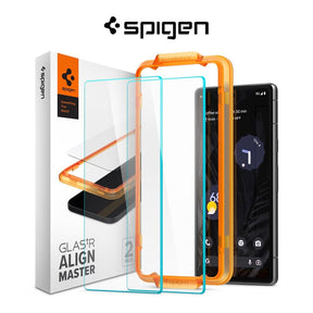 Spigen Google Pixel 7a Tempered Glass AlignMaster Screen Protector with Auto Alignment Tray (2Packs)
