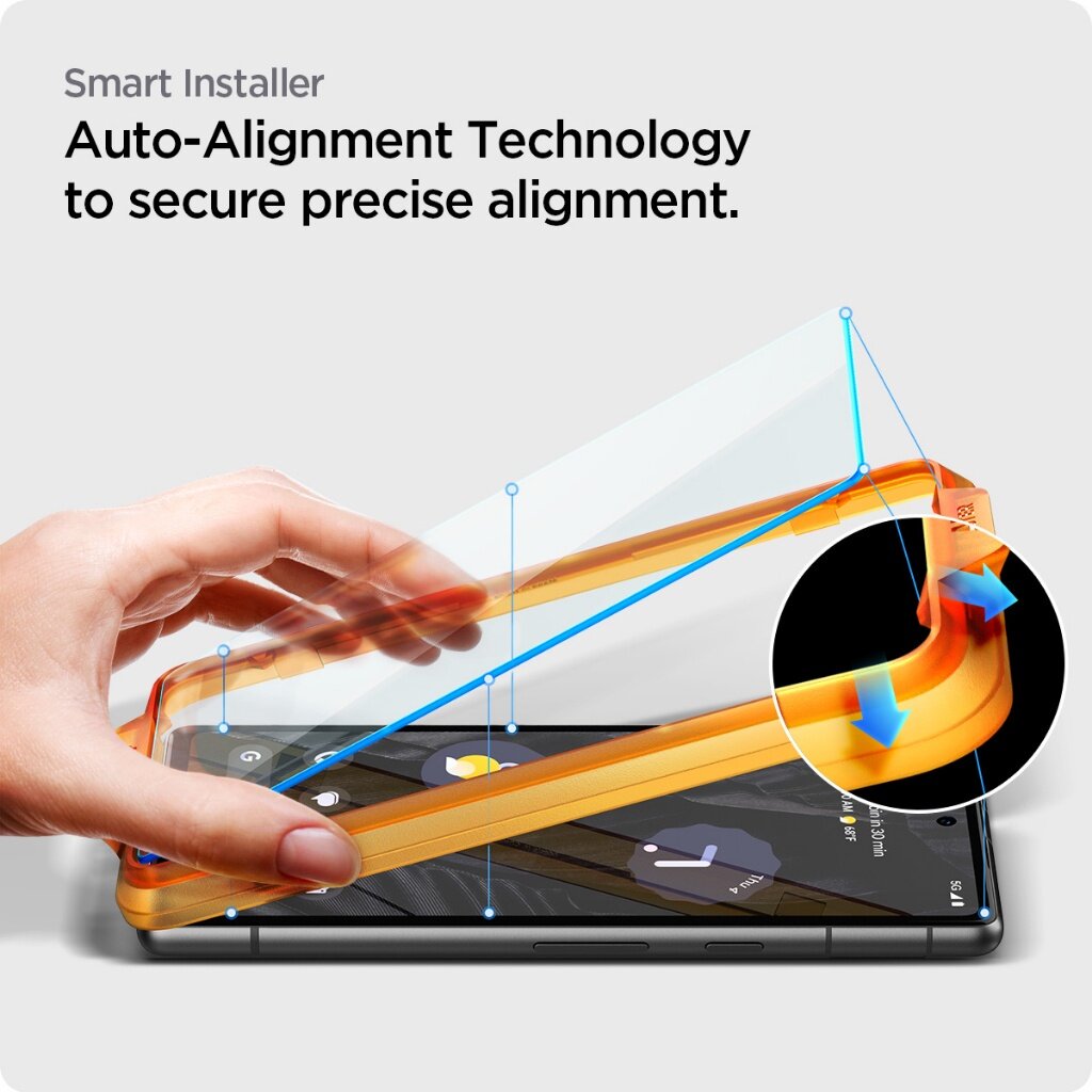 Spigen Google Pixel 7a Tempered Glass AlignMaster Screen Protector with Auto Alignment Tray (2Packs)