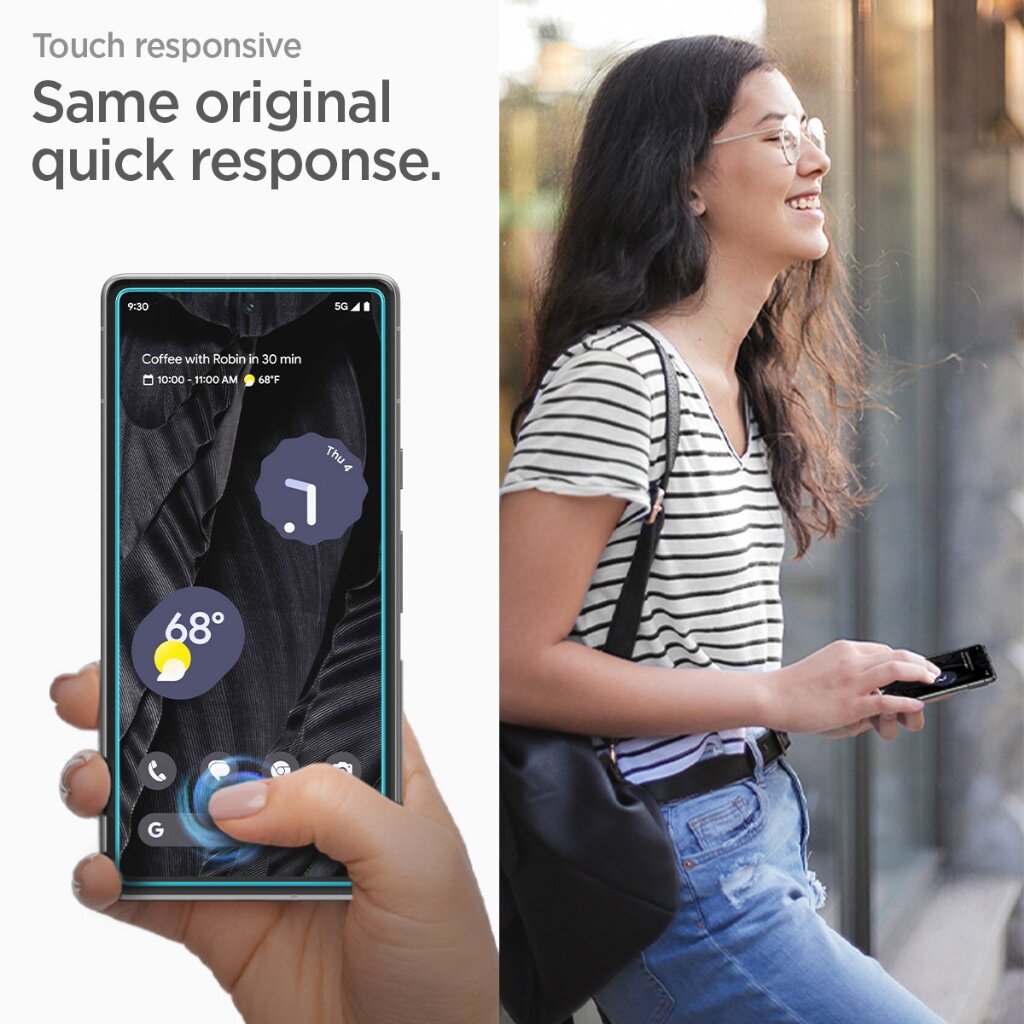 Spigen Google Pixel 7a Tempered Glass AlignMaster Screen Protector with Auto Alignment Tray (2Packs)