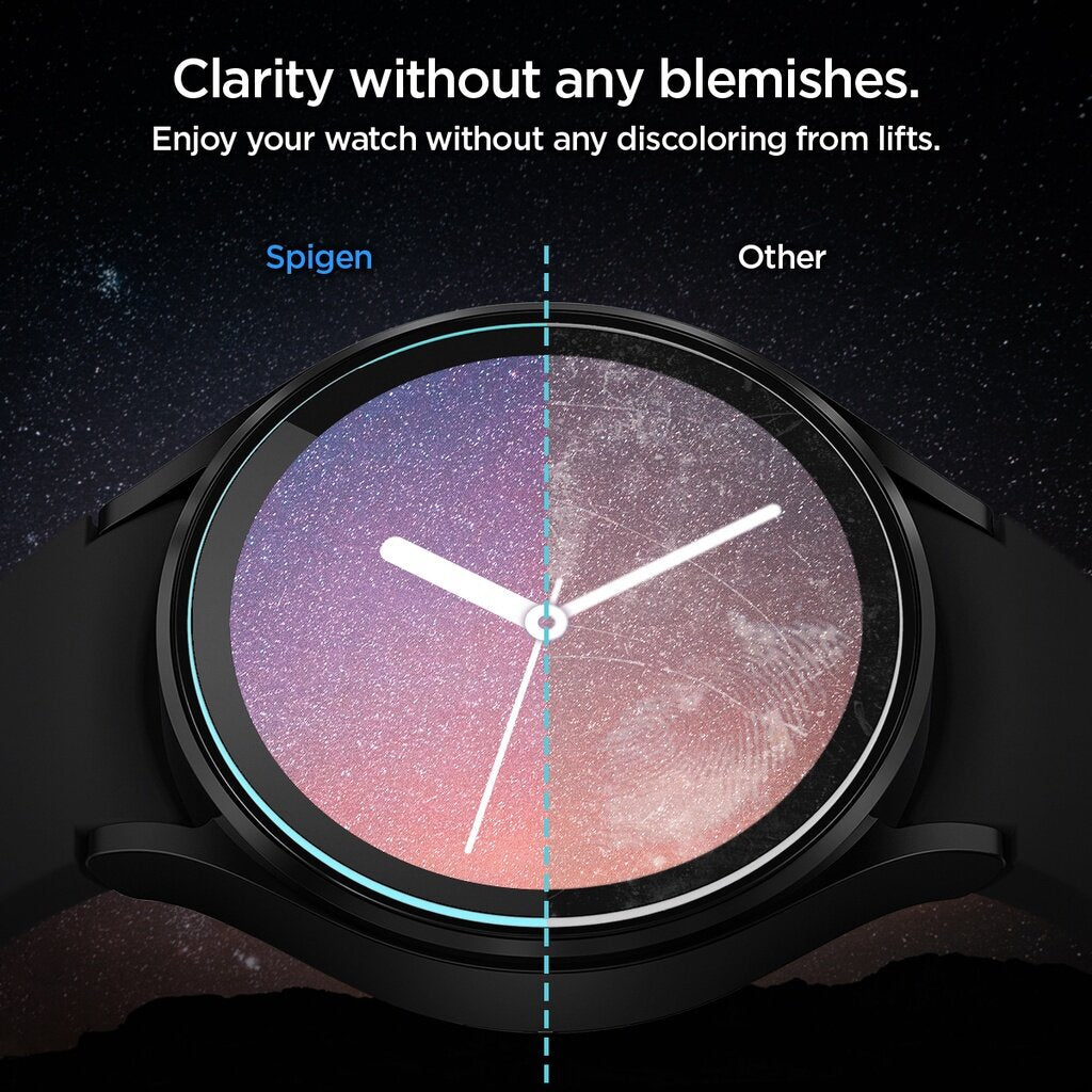 Spigen Galaxy Watch 5 Screen Protector Galaxy Watch 4 Tempered Glass EZ FIT GLAS.tR (2 Pack/44mm)