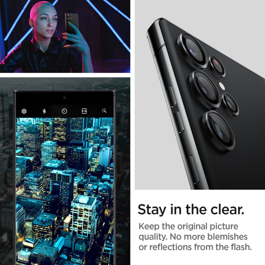 Spigen Galaxy S23 Ultra Camera Lens Protector EZ Fit Optik Pro (2 Pack)