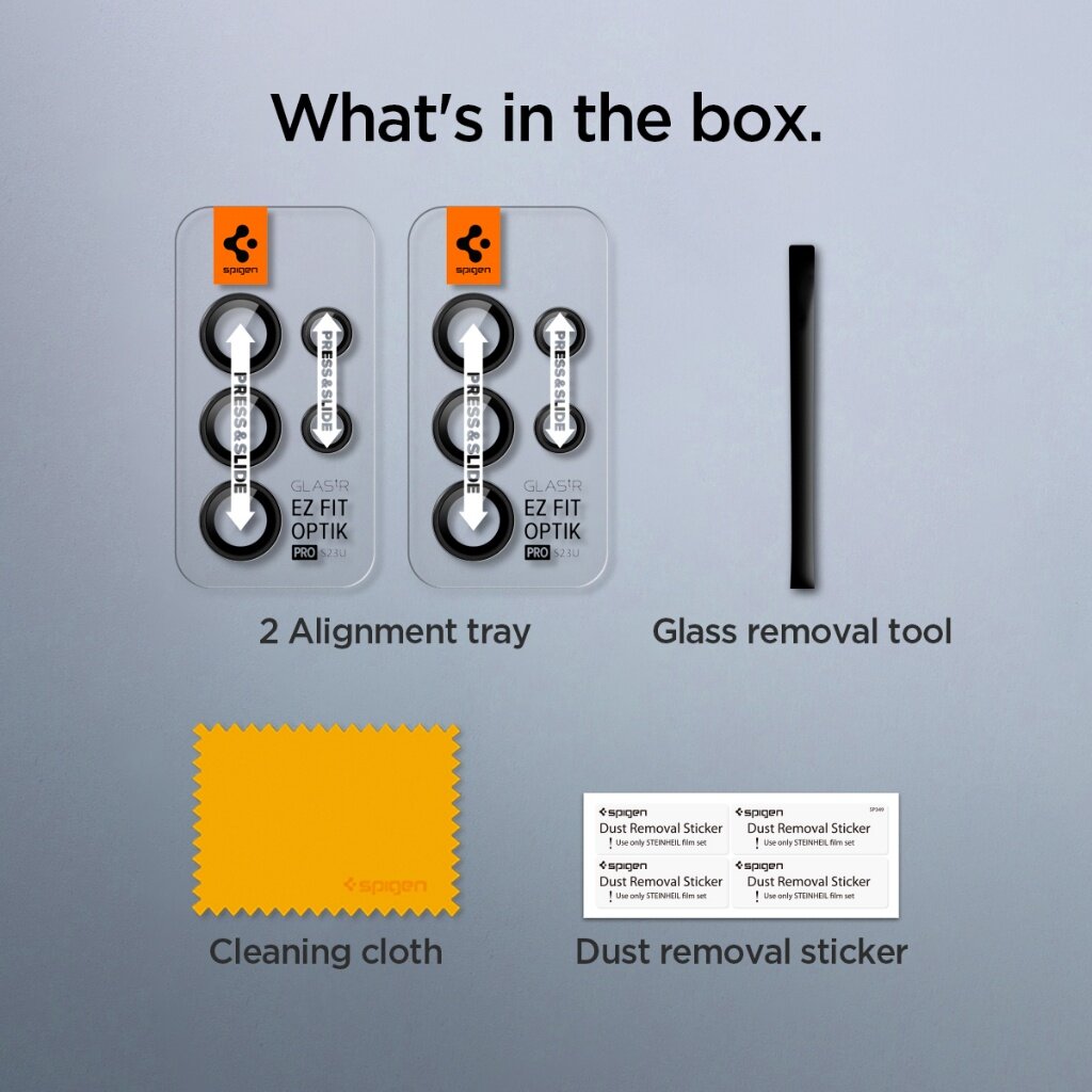 Spigen Galaxy S23 Ultra Camera Lens Protector EZ Fit Optik Pro (2 Pack)