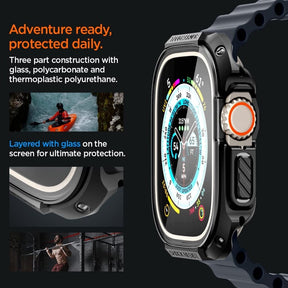 Spigen Apple Watch Series Ultra Case (49mm) Tough Armor With Tempered Glass Screen Protector Phone Cover Casing