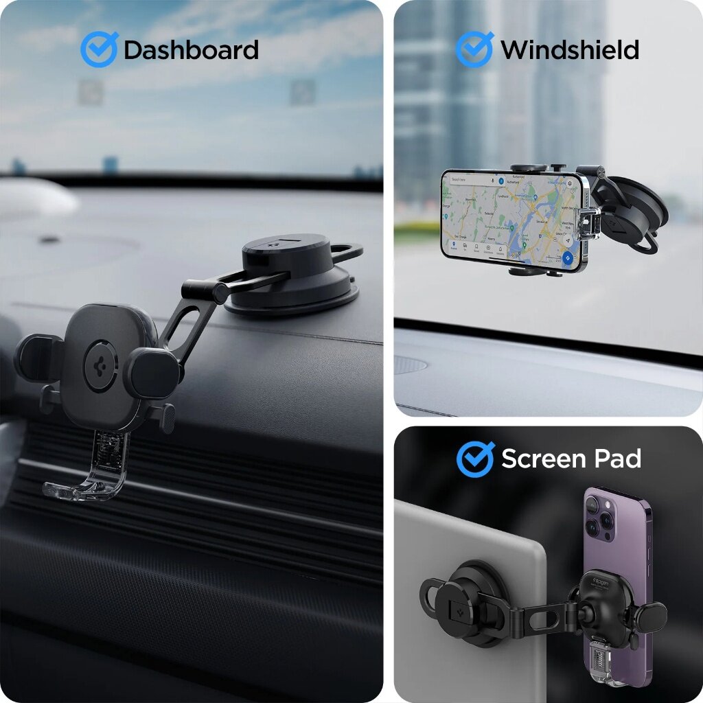 Spigen OneTap UTS35 Car Mount Universal Car Phone Holder Dashboard Phone Stand Holder Windshield Car Accessories