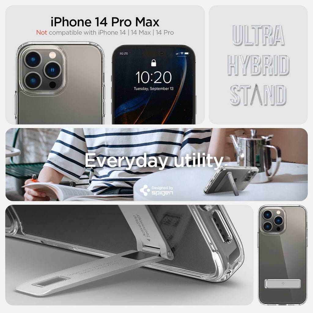 Spigen Ultra Hybrid S Crystal Clear iPhone 14 / 13 / Pro / Pro Max / Plus Case