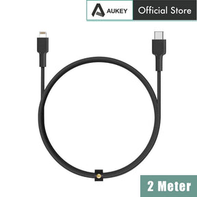Aukey CB-CL2 MFI Braided Nylon USB C To Lightning Cable - 2 Meter