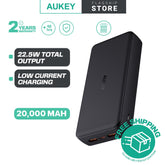 AUKEY PB-N93 Basix Plus ll 22.5W 20000mAh Ultra Slim USB C PD Fast Charge Power Bank