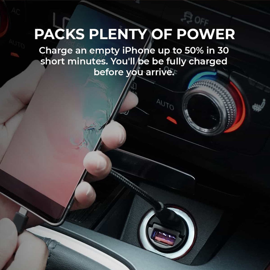 Aukey CC-A3 30W PD Metal Dual Port Fast Car Chargerwith PPS&QC 3.0