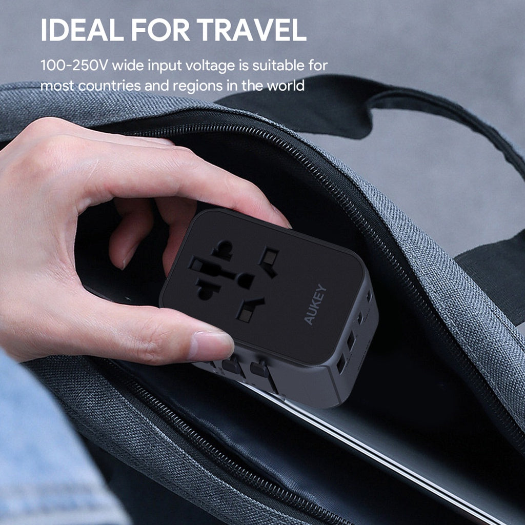 Aukey Travel Mate 35W 65W 100W Universal Adapter with USB Ports Travel Charger