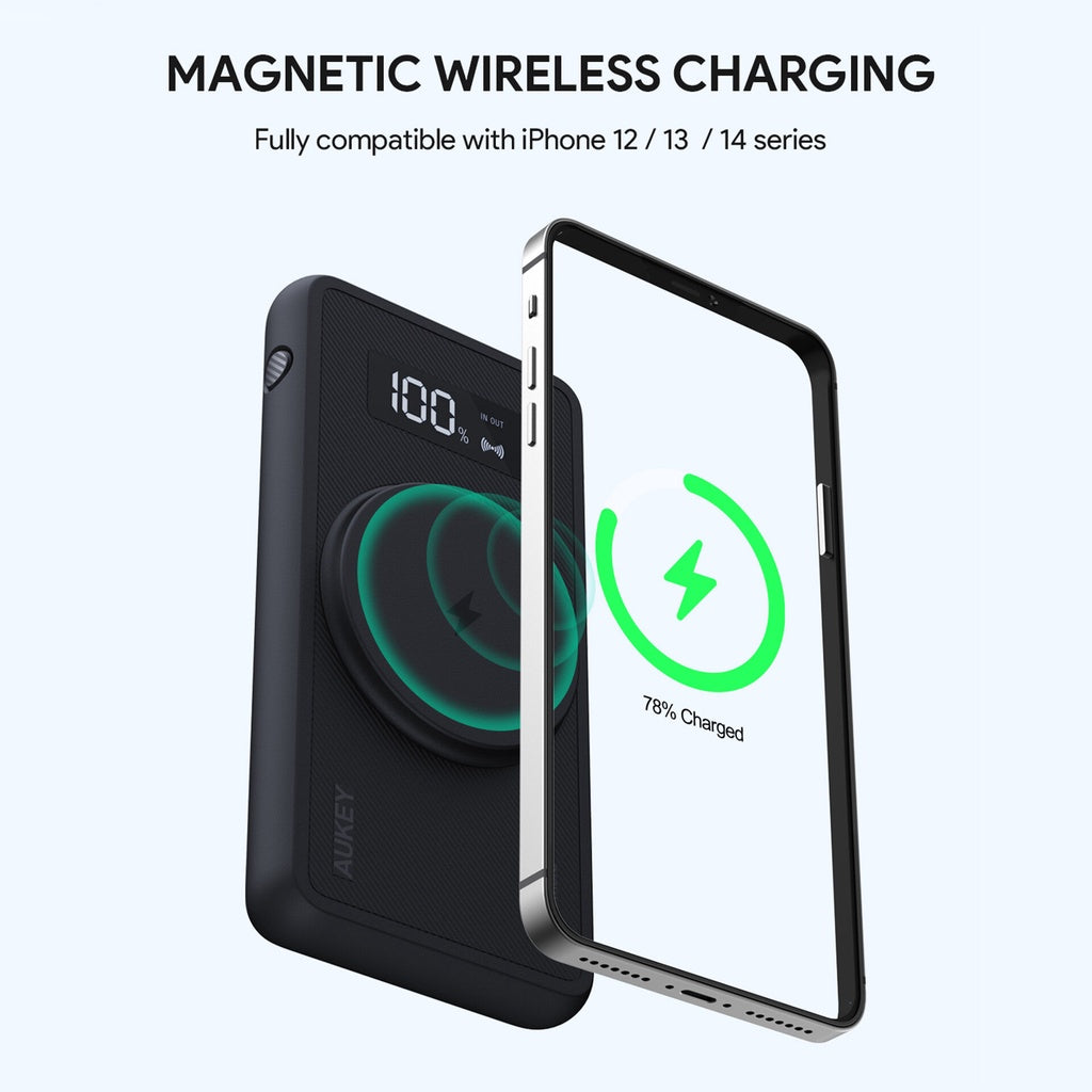 Aukey PB-WL01i Basic MagAir II 10000mAh 20W PD Magnetic Wireless Charging Power Bank