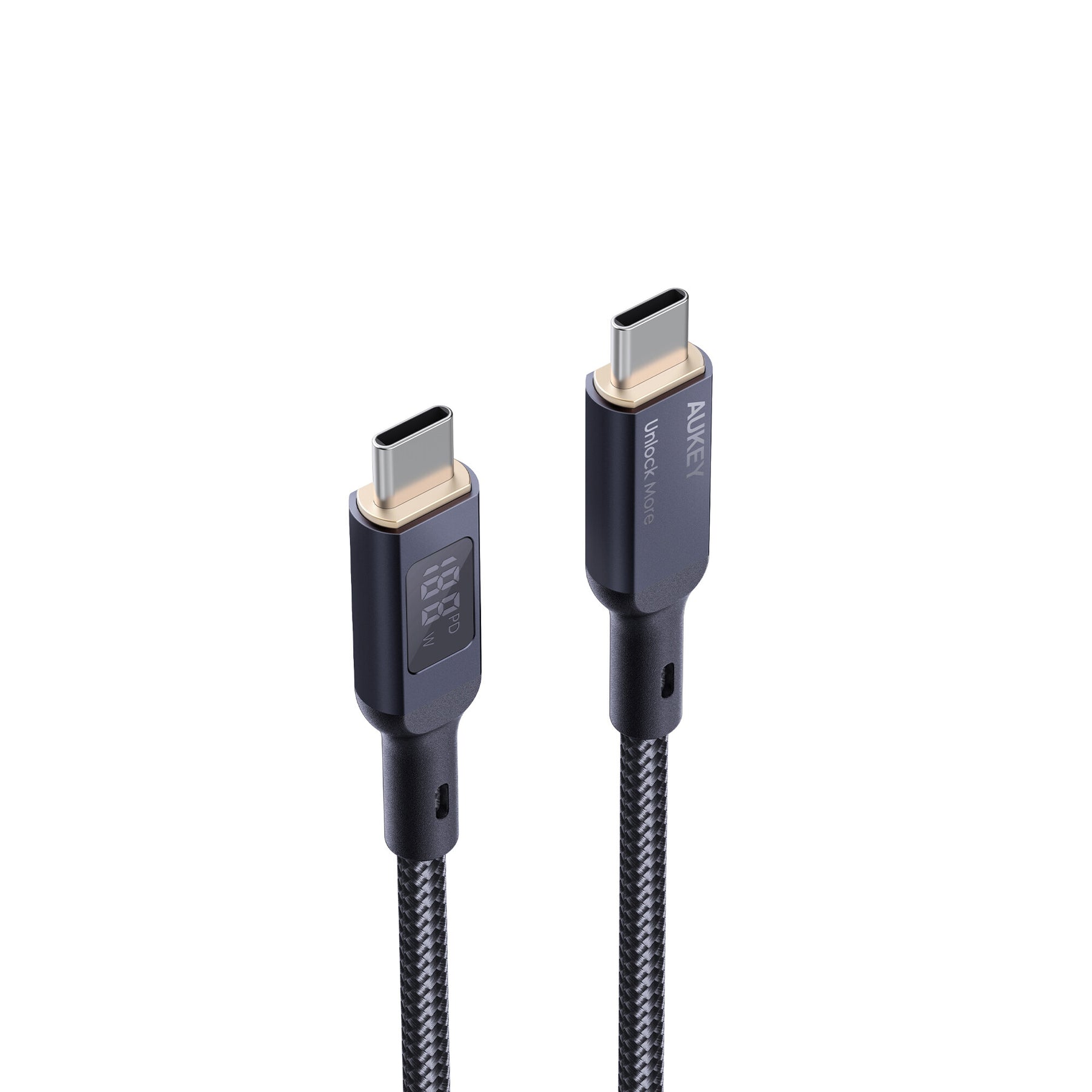 Aukey Circlet Blink 100W Nylon Braided USB C to C Power Delivery Type C Cable with LCD Display CB-MCC101