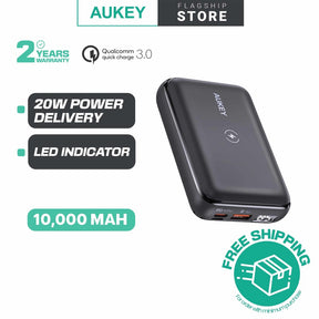 Aukey PB-WL01S 10000mAh Basix Pro Mini Wireless Charging Power Bank (20W Power Delivery)