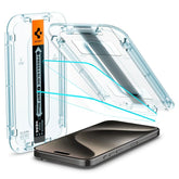 Spigen [2 Pack] Glas.tR EZ Fit Screen Protector iPhone 15 / Pro / Pro Max / Plus