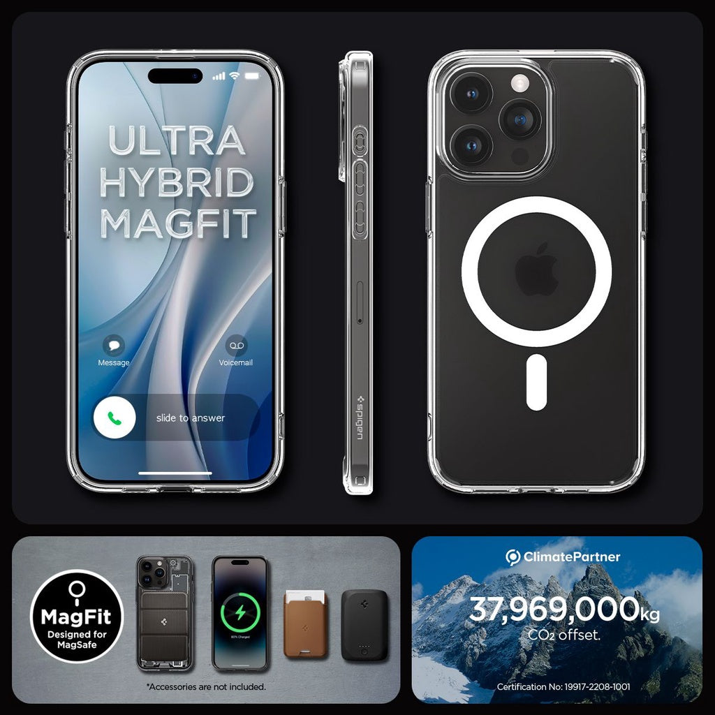 Spigen Ultra Hybrid MagFit Case Compatible for iPhone 15 Pro Max Case 6.7" Case