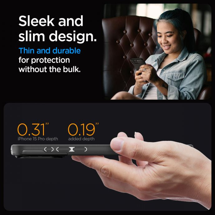 Spigen Optik Armor MagFit iPhone 15 Pro / Pro Max Case Black