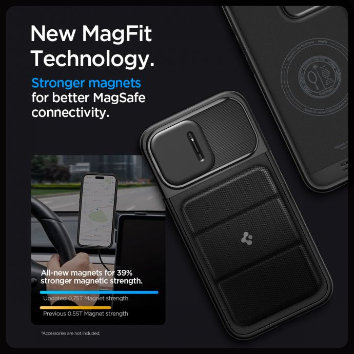 Spigen Optik Armor MagFit iPhone 15 Pro / Pro Max Case Black