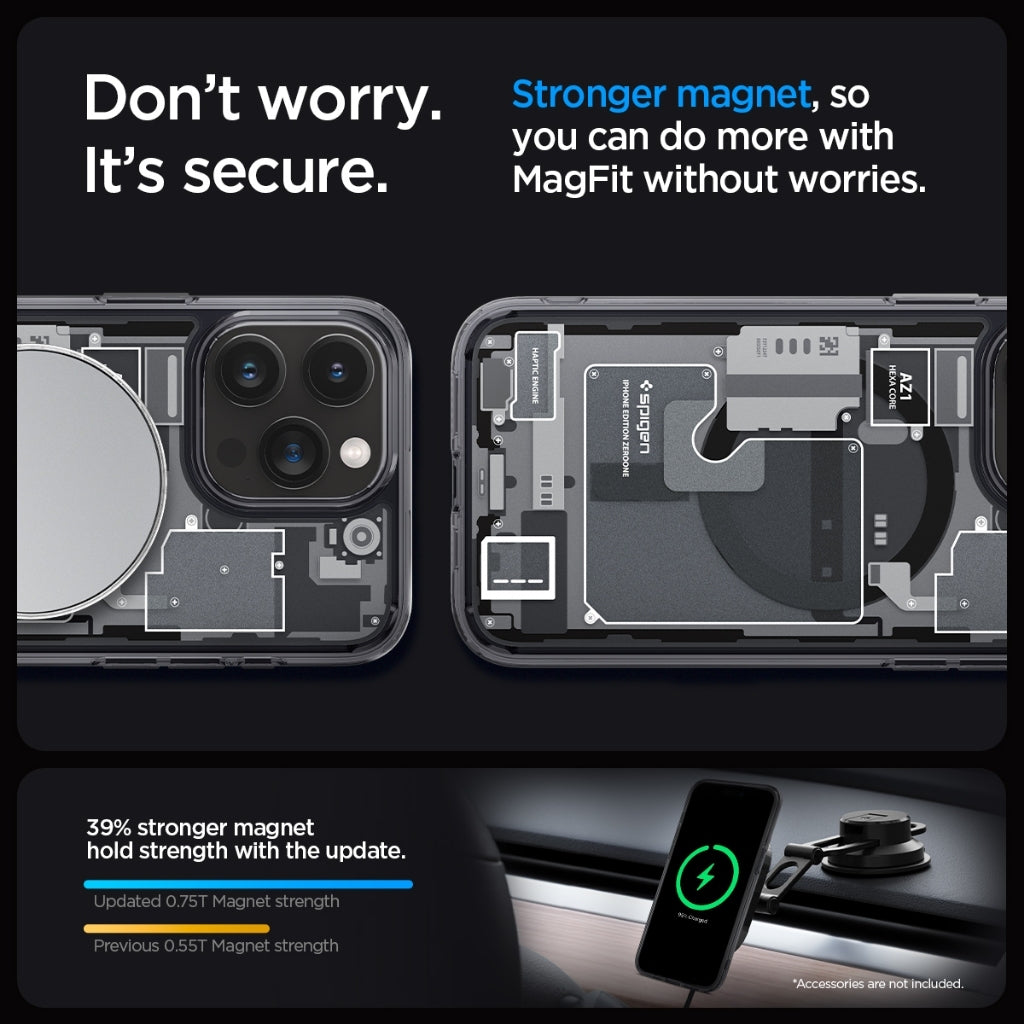 Spigen iPhone 15 Pro Max Case 6.7" Ultra Hybrid Zero One MagFit Magnetic Case White