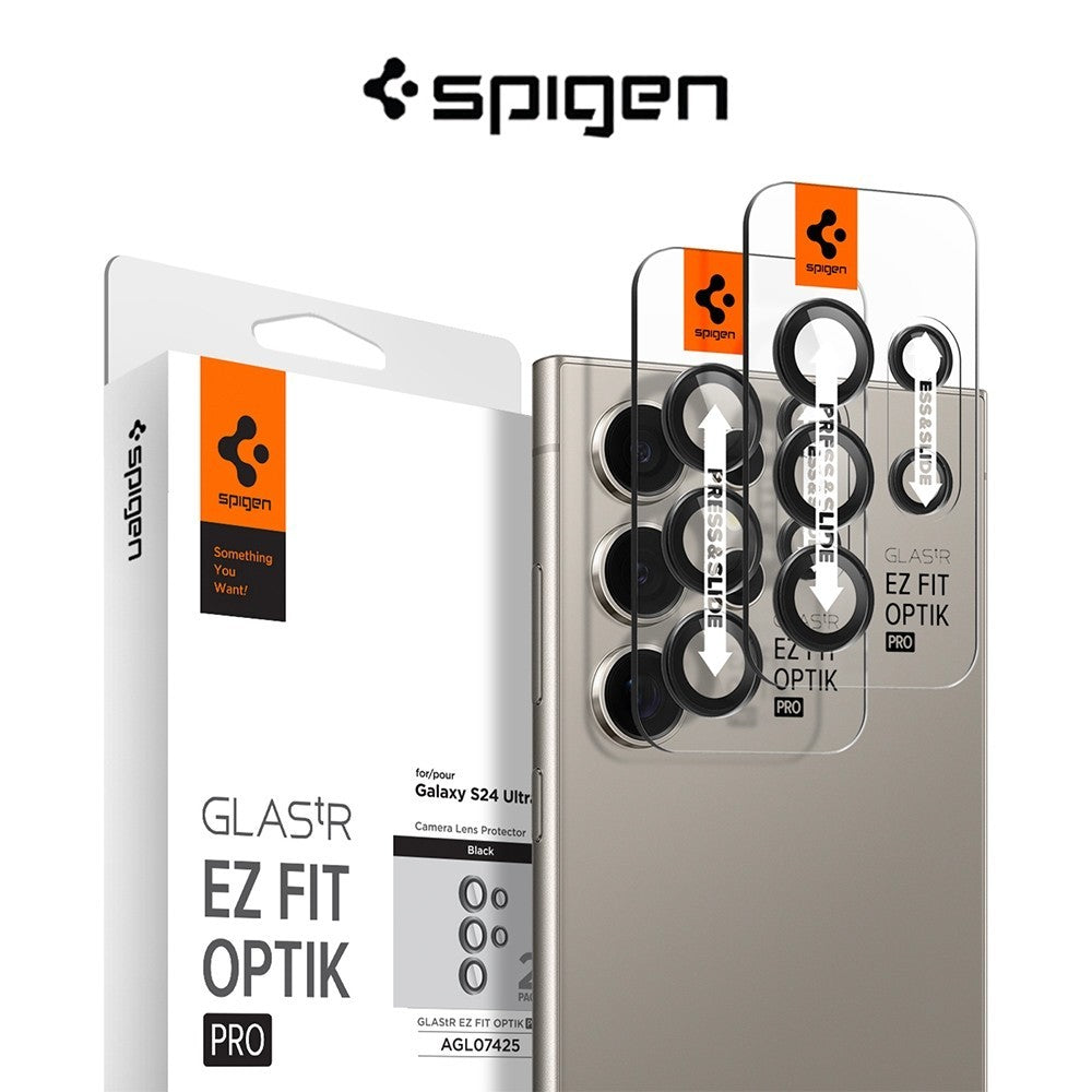 Spigen Galaxy S24 Ultra / Plus Camera Lens Protector [2 Pack] EZ Fit Optik Pro Tempered Glass Samsung Lens Protector