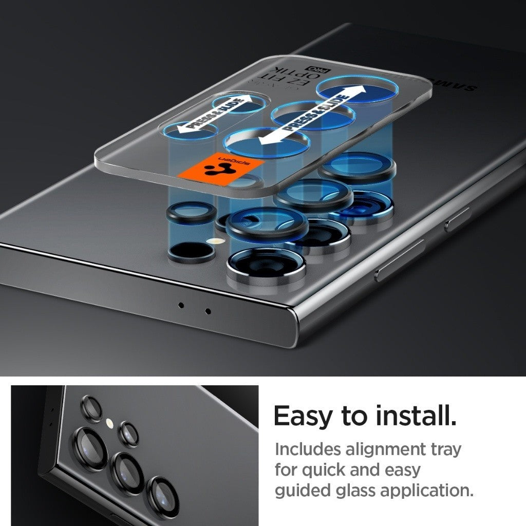Spigen Galaxy S24 Ultra / Plus Camera Lens Protector [2 Pack] EZ Fit Optik Pro Tempered Glass Samsung Lens Protector