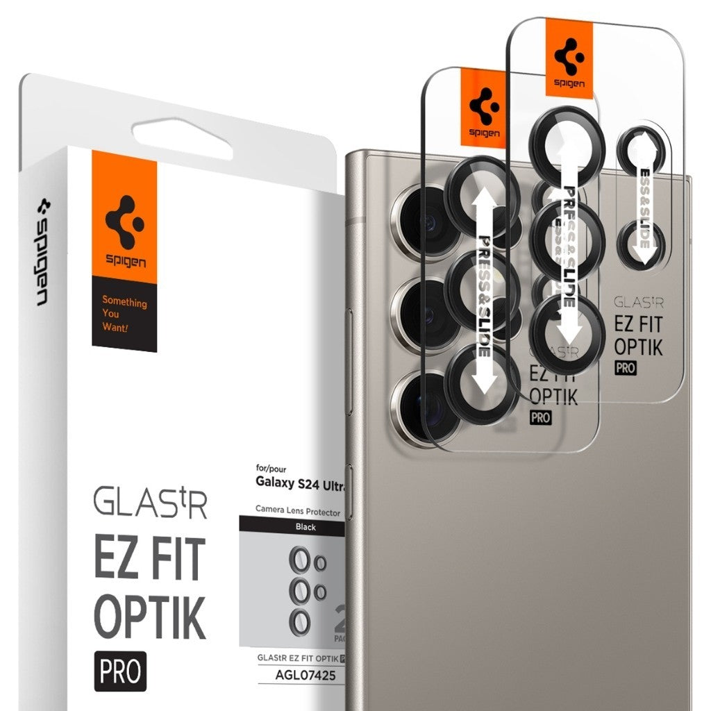 Spigen Galaxy S24 Ultra / Plus Camera Lens Protector [2 Pack] EZ Fit Optik Pro Tempered Glass Samsung Lens Protector