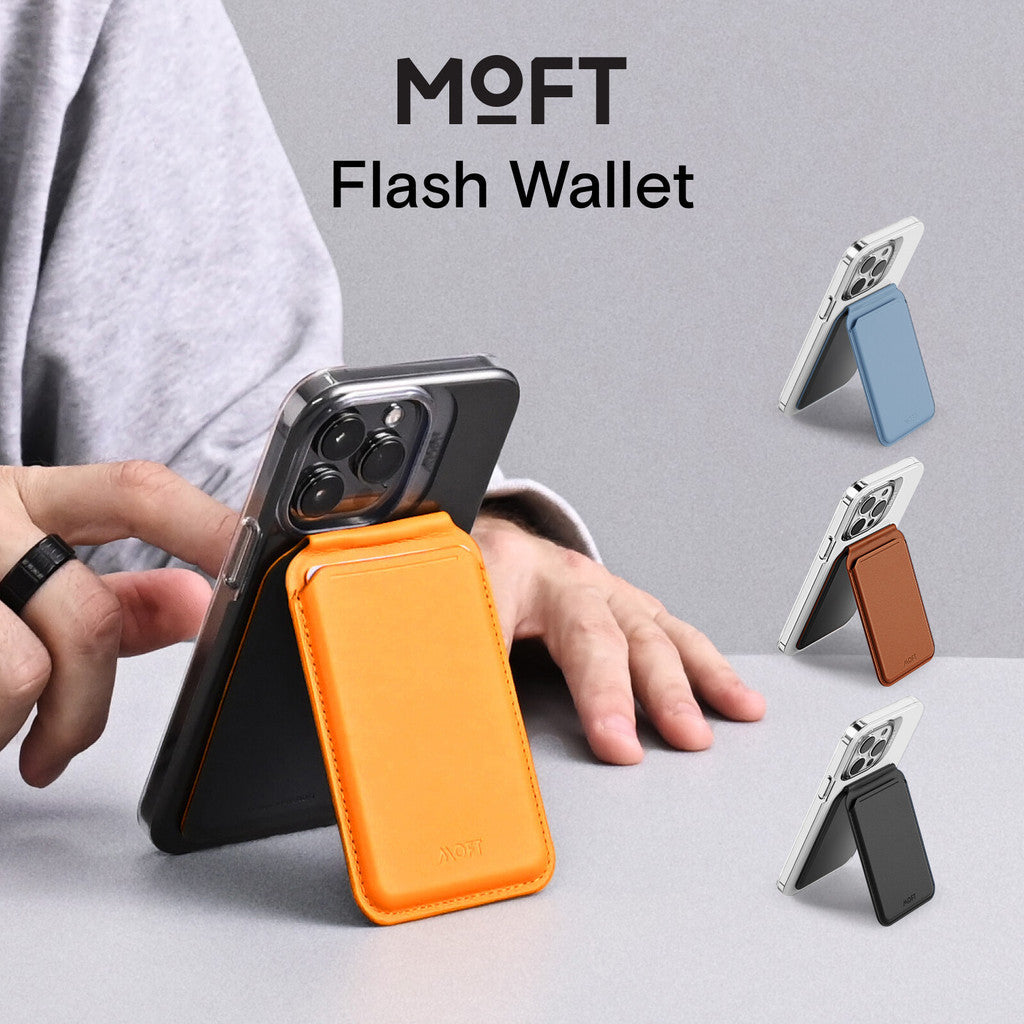 Moft Snap Flash Wallet Stand Compatible for iPhone 15 14 13 12 Open ID Window Convenient Card Use and Sturdy Stand