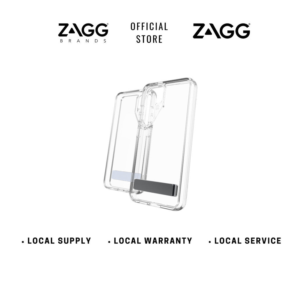 ZAGG Crystal Palace Case for Samsung Galaxy S24 Series with Kick Stand - Clear