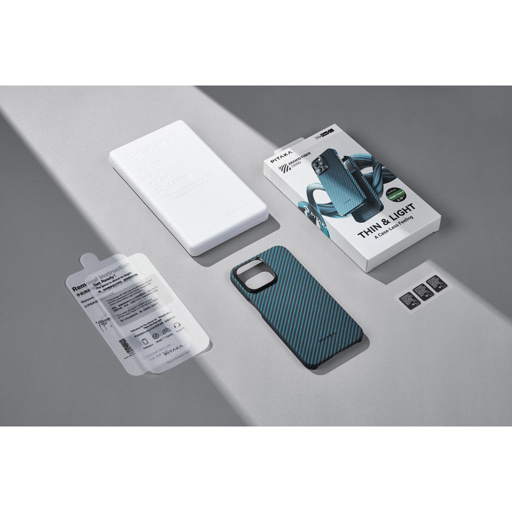 PITAKA 1500D MagEZ Sarung Gentian Aramid Magnet Paling Nipis dan Teringan 4 untuk Siri iPhone 15 (2023)
