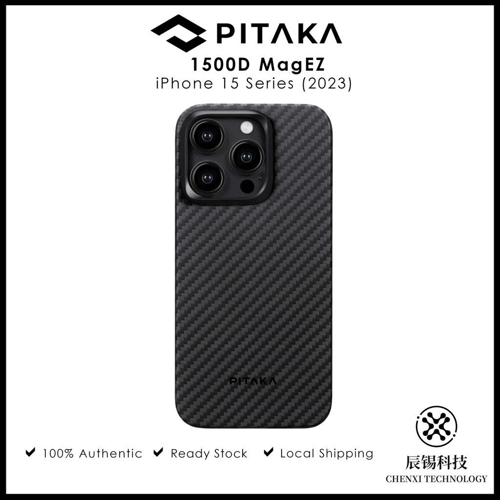 PITAKA 1500D MagEZ Sarung Gentian Aramid Magnet Paling Nipis dan Teringan 4 untuk Siri iPhone 15 (2023)