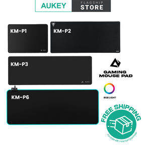 Aukey Gaming Mouse Pad with Smooth Surface, Non-Slip Rubber Base, and Anti-Fraying Stitched Edges