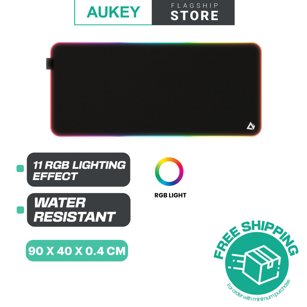 Aukey Gaming Mouse Pad with Smooth Surface, Non-Slip Rubber Base, and Anti-Fraying Stitched Edges