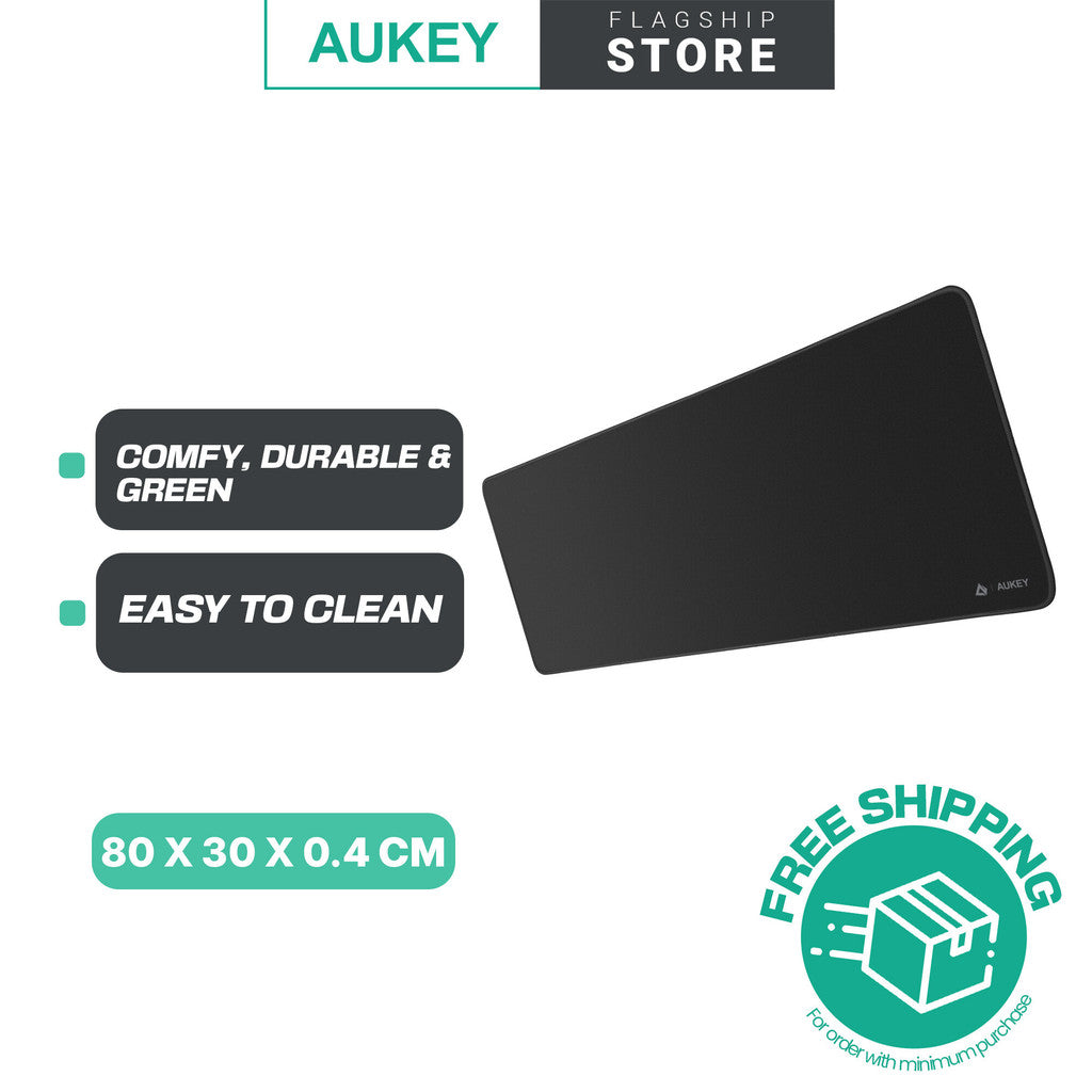 Pad Tetikus Aukey Gaming dengan Permukaan Licin, Tapak Getah Tidak Licin dan Tepi Jahitan Anti-Jam