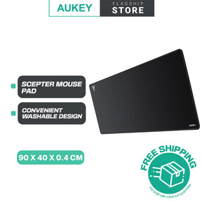 Aukey Gaming Mouse Pad with Smooth Surface, Non-Slip Rubber Base, and Anti-Fraying Stitched Edges