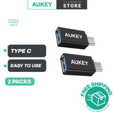 Aukey CB-A1 USB 3.0 A to C Adapter (2 Pack)