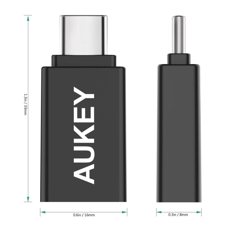 Aukey CB-A1 USB 3.0 A to C Adapter (2 Pack)