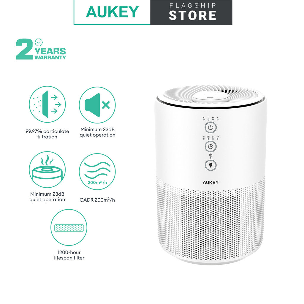 Aukey Air Essence AP-HE01 HEPA Air Purifier H13 99.995% Magnetic Aromatherapy Box