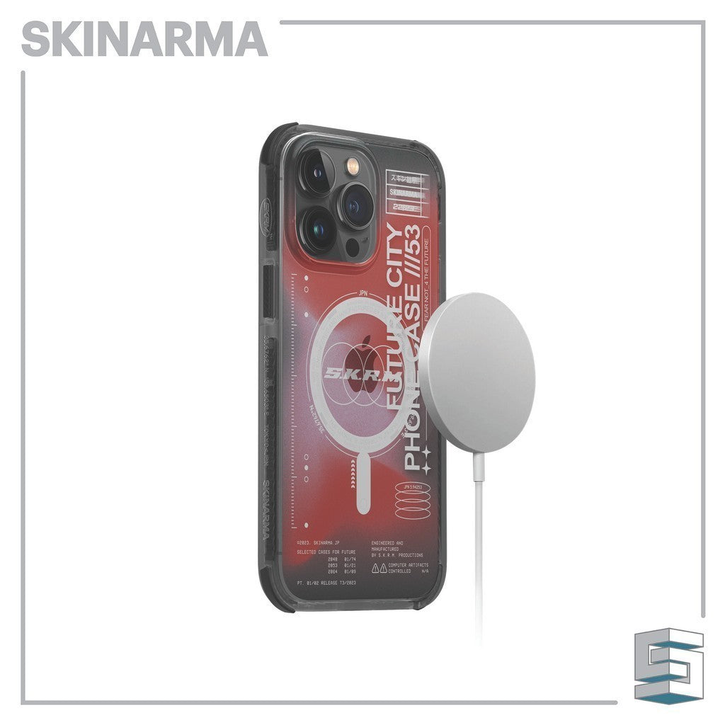 Skinarma Shorai MagCharge Case untuk iPhone 14/14 Pro (6.1) &amp; 14 Plus/14 Pro Max (6.7) - Ungu/Asap &amp; Merah/Asap